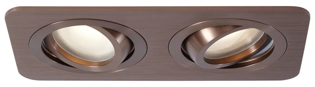 Sada 6 zaoblených zapustených bodových svetiel tmavý bronz GU10 50 mm otočné a naklápacie IP44 2-svetlá - Alberto