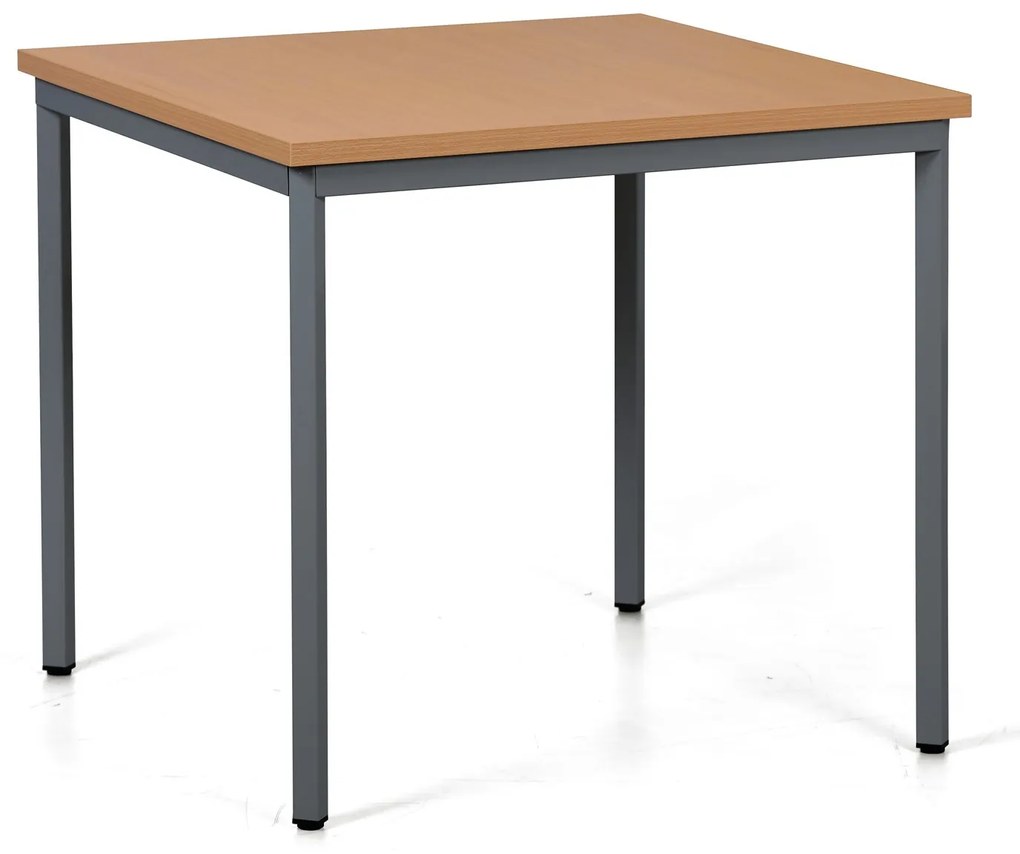 Jedálenský stôl TRIVIA, tmavo sivá podnož, 800 x 800 mm, buk