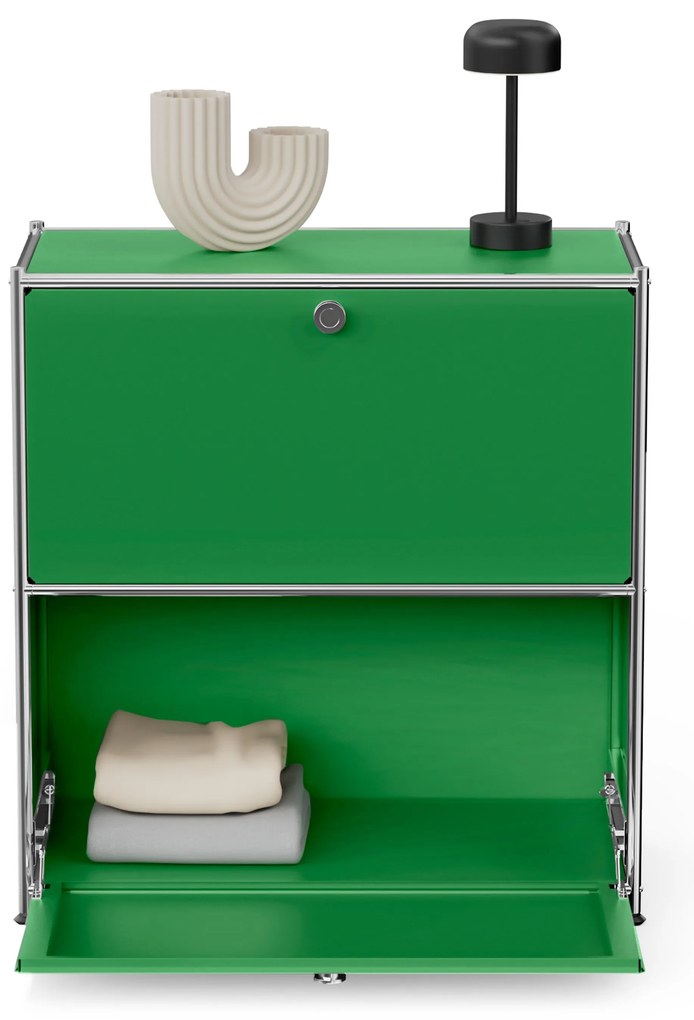 Kovová odkladacia skrinka »CN3« s výklopnými priečinkami, zelená