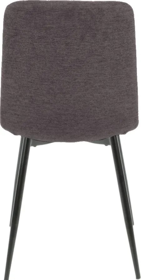 Tmavosivá jedálenská stolička ALAN B s čiernymi nohami