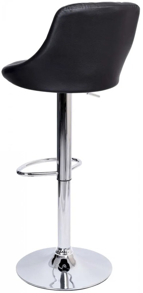 Barová stolička CYDRO CHROM čierna koža