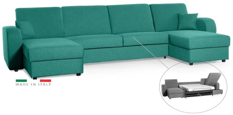 Rozkladacia sedacia súprava na každodenné spanie LIVORNO U, hnedá (penelope 04), 140