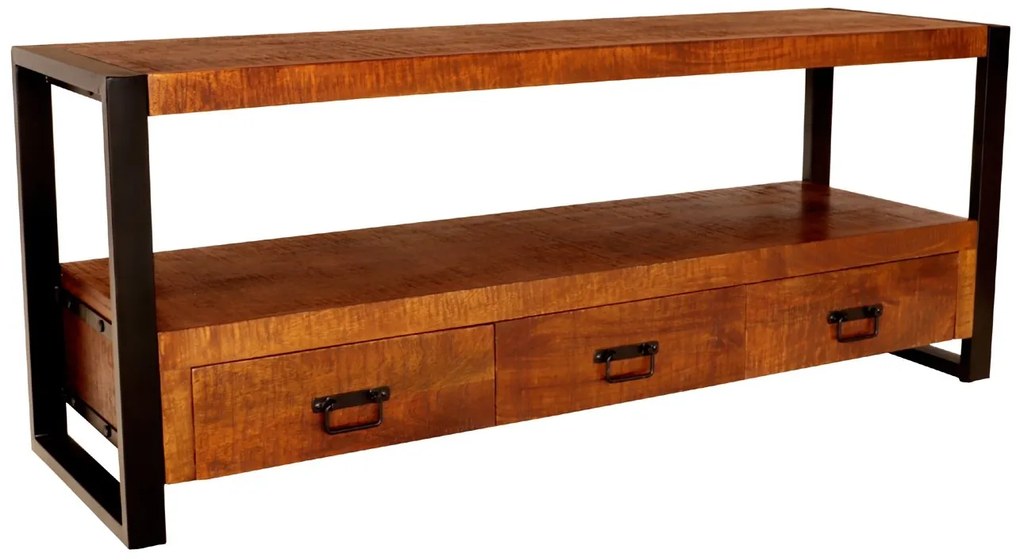 furniture-nabytek.cz - Rustikální tv stolek z dřeva mango 150x60x45