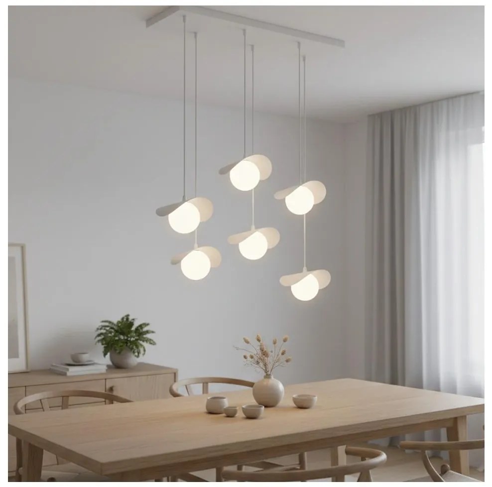 Závesné svietidlo na lanku RITUAL 6xG9/8W/230V, biela