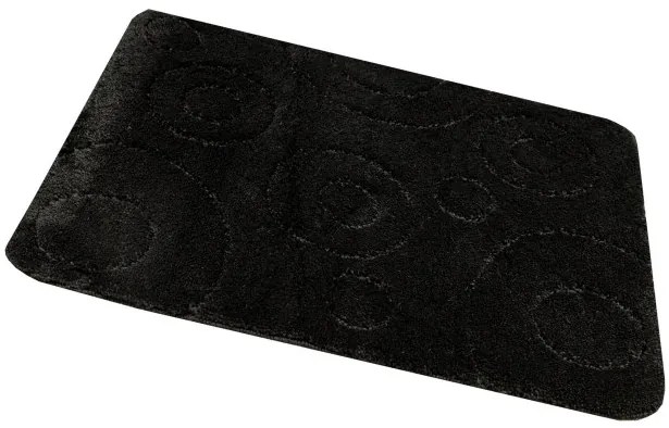 Kúpeľňový koberček Galaxy čierny, kruhy