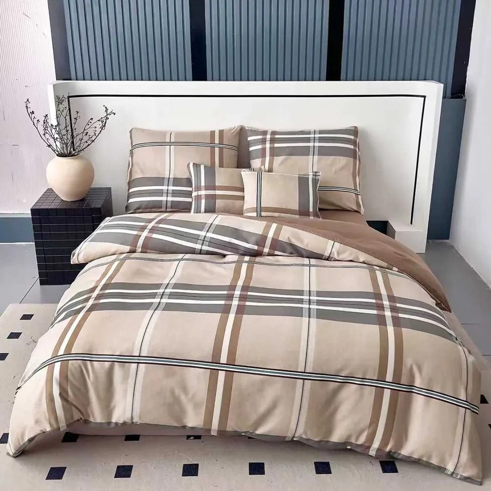 Flanelové obliečky Homa BELINA BEIGE 7-set 140x200 cm