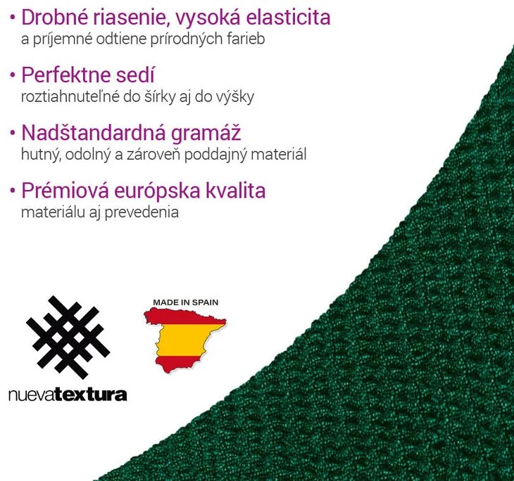 Super strečové poťahy HARMONIA zelená rohová sedačka (š. 340 - 540 cm)