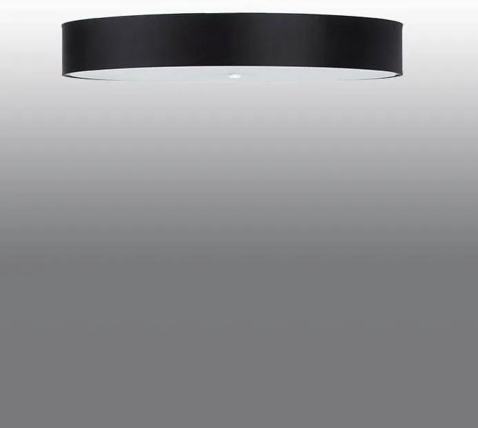 Stropné svietidlo Skala, 1x čierne textilné tienidlo, (biele sklo), (fi 100 cm)