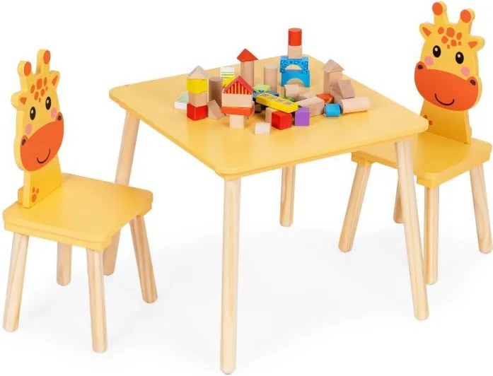 Stôl stôl +2 stoličky detský nábytok set žirafa