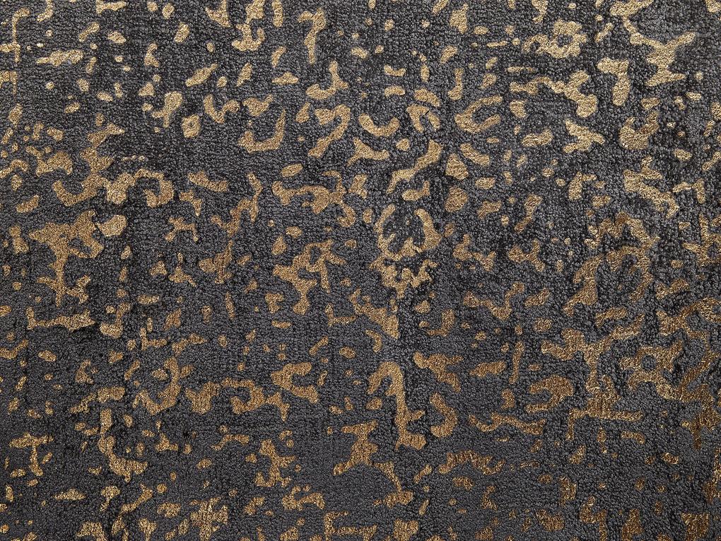 Viskózový koberec 160 x 230 cm sivá/zlatá ESEL Beliani