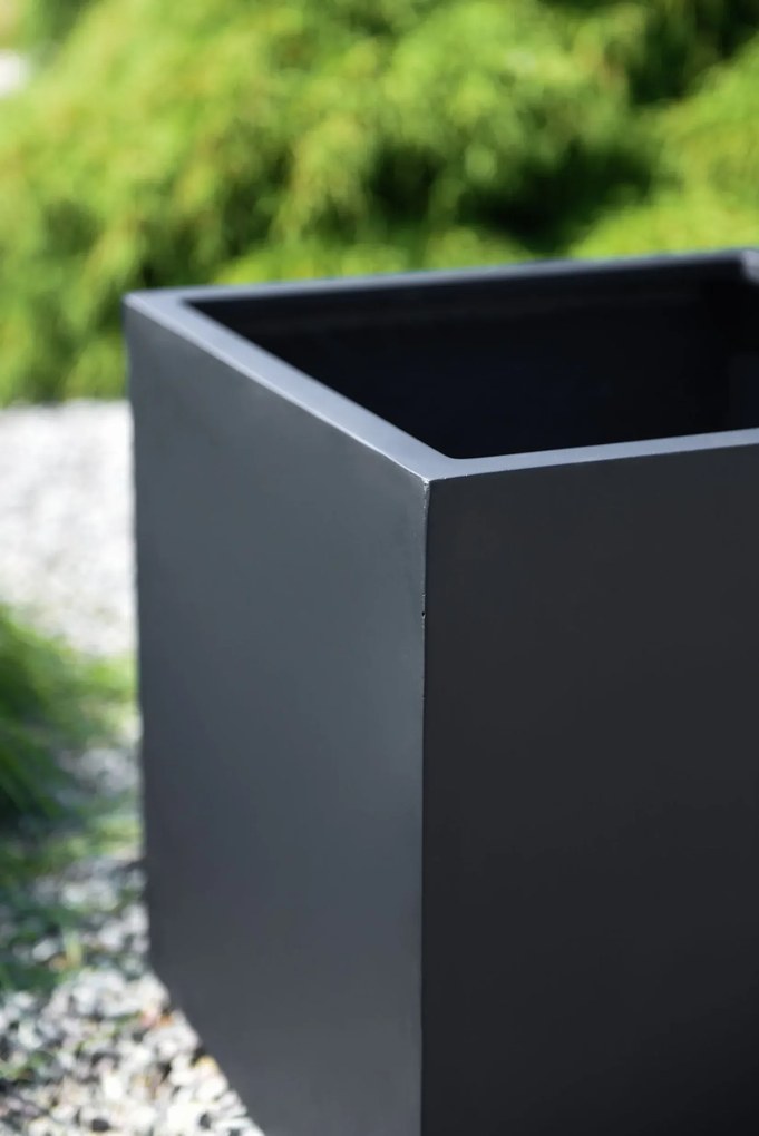 Kvetináč BLOCK, sklolaminát, 45x45x45 cm, antracit