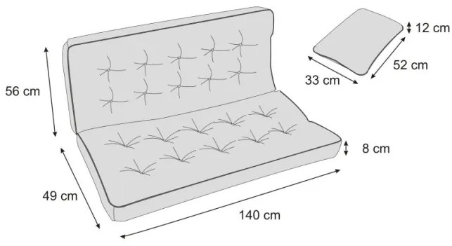 Vankúš na záhradnú hojdačku POLA 140 cm oxford, modré lístie