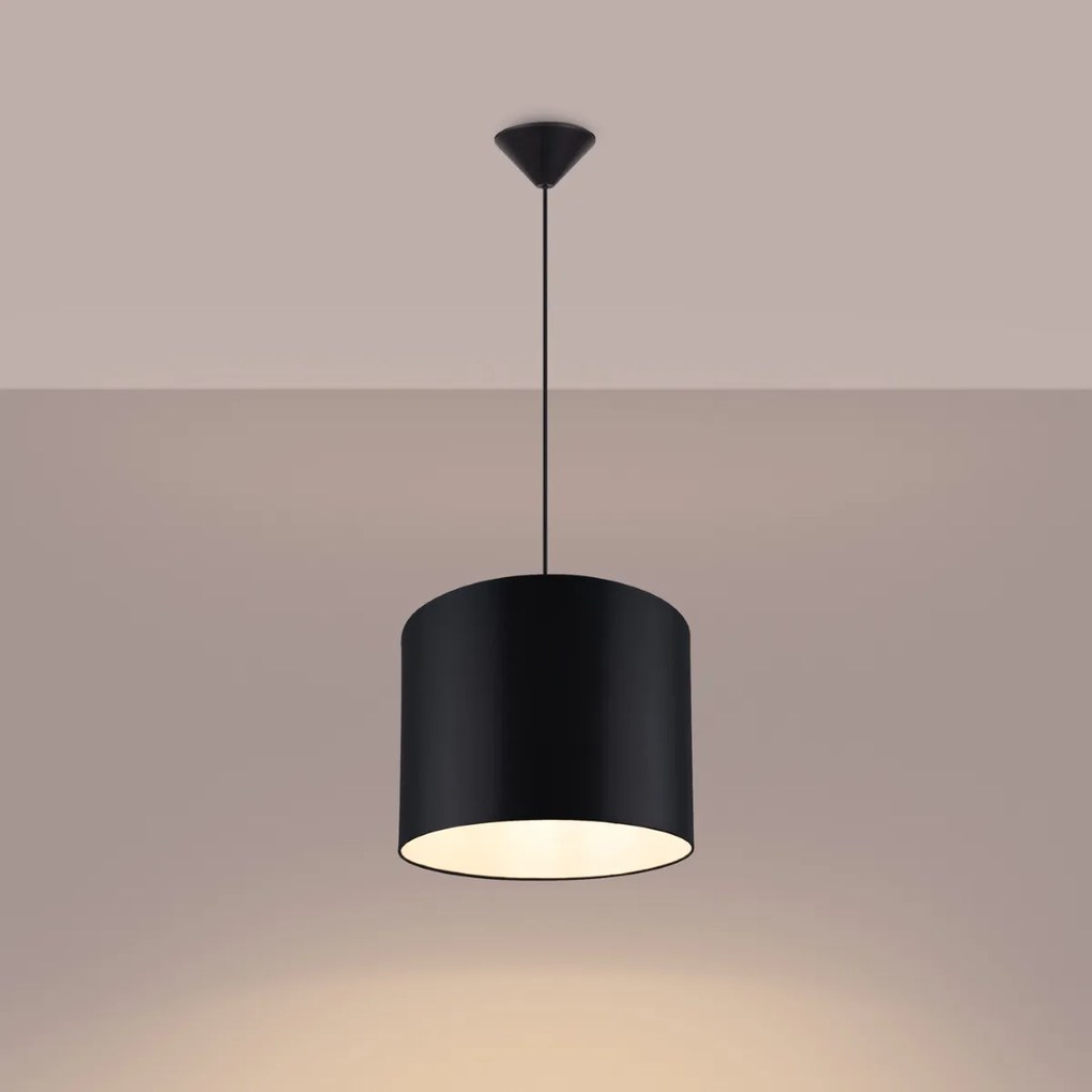 Závesné svietidlo Nova, 1x čierne textilné tienidlo, (fi 30 cm)