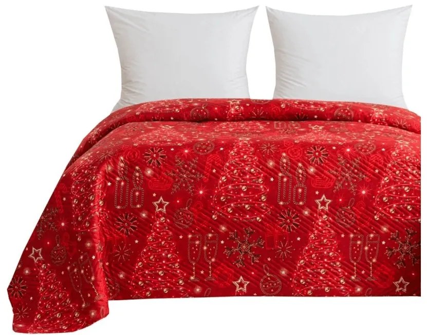 Prehoz na posteľ CHRISTMAS MAGIC, červený Rozmer: 220 x 240 cm