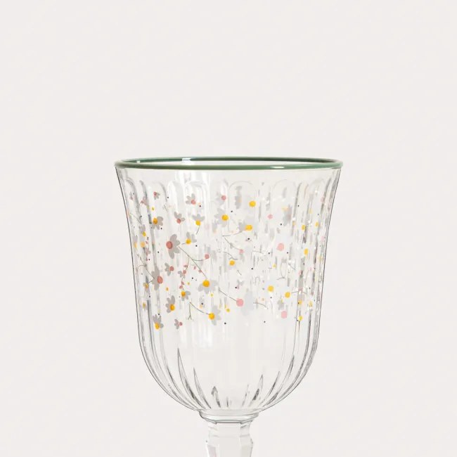 Pohár GARDINO FLOWERS na stopke, s kvietkami 778070 180 ml