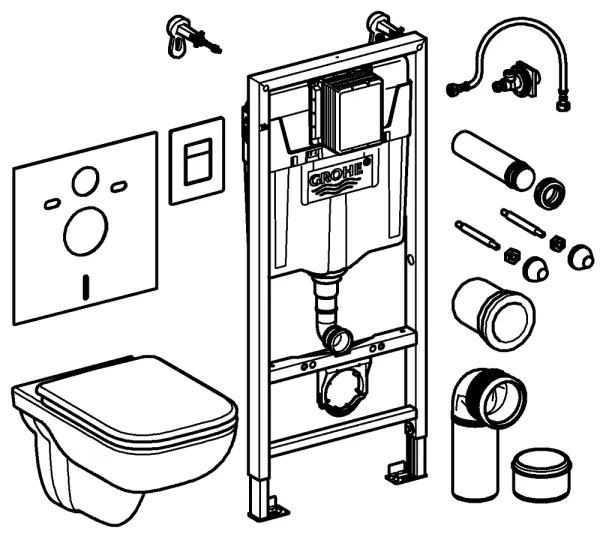 GROHE 39817000 - Sada pre WC SOLIDO 1,13 m keramika/biela