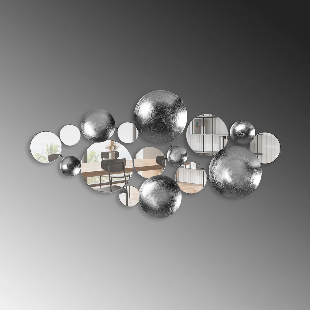 Nástenná kovová dekorácia Infinity 3 strieborná