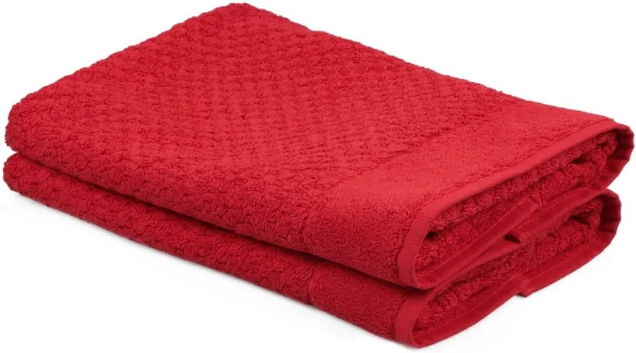 Sada 2 červených uterákov zo 100% bavlny Mosley, 50 × 80 cm