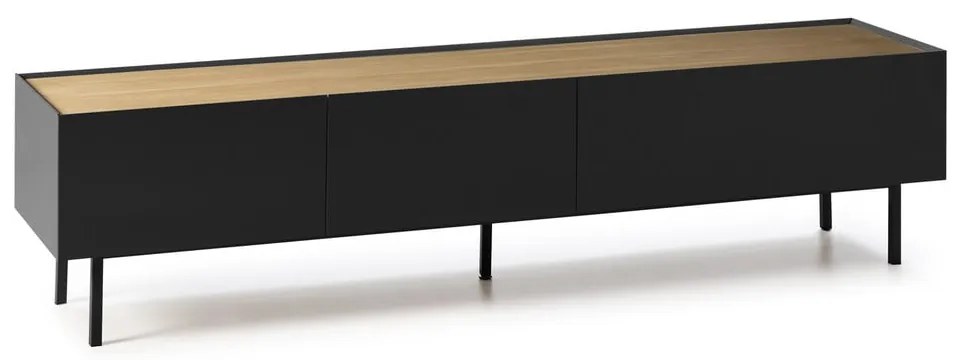 Čierny/v prírodnej farbe TV stolík v dekore duba 180x45 cm Arista – Teulat