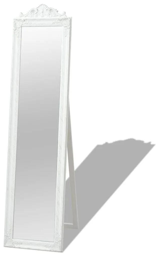 vidaXL Samostatne stojace zrkadlo v barokovom štýle, 160x40 cm, biele