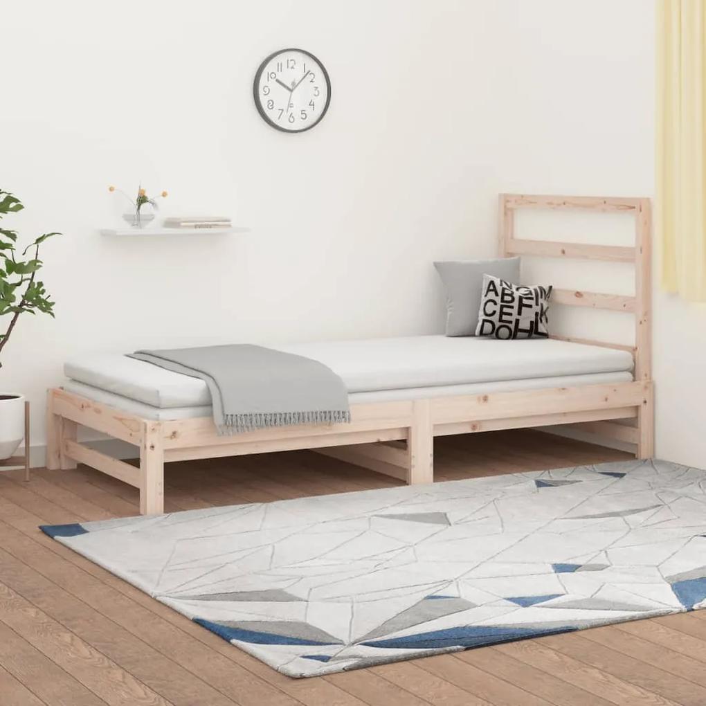 Rozkladacia denná posteľ 2x(90x190) cm borovicový masív