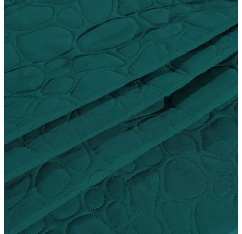 Tyrkysový prehoz na posteľ so vzorom STONE Rozmer: 170 x 210 cm