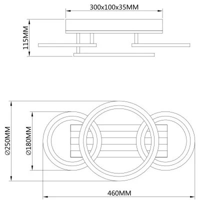 Globo 67360D3 - LED stropné svietidlo BLEVINS LED/21W/230V 3000/4200/600K 25x46cm