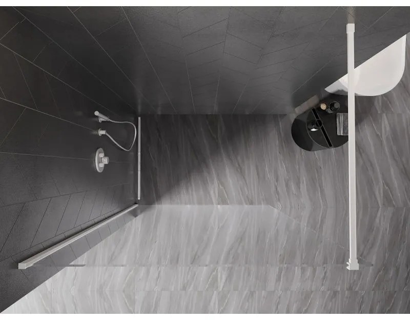 Mexen, Mexen Kioto-X sprchová stena 80 x 200 cm, priehľadná 10 mm, biela - 800-080-101-20-00-X