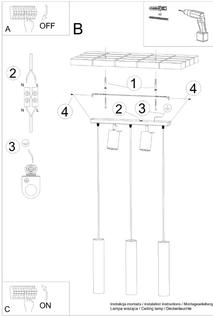 Závesné svietidlo Ring 3, 5x čierne kovové tienidlo
