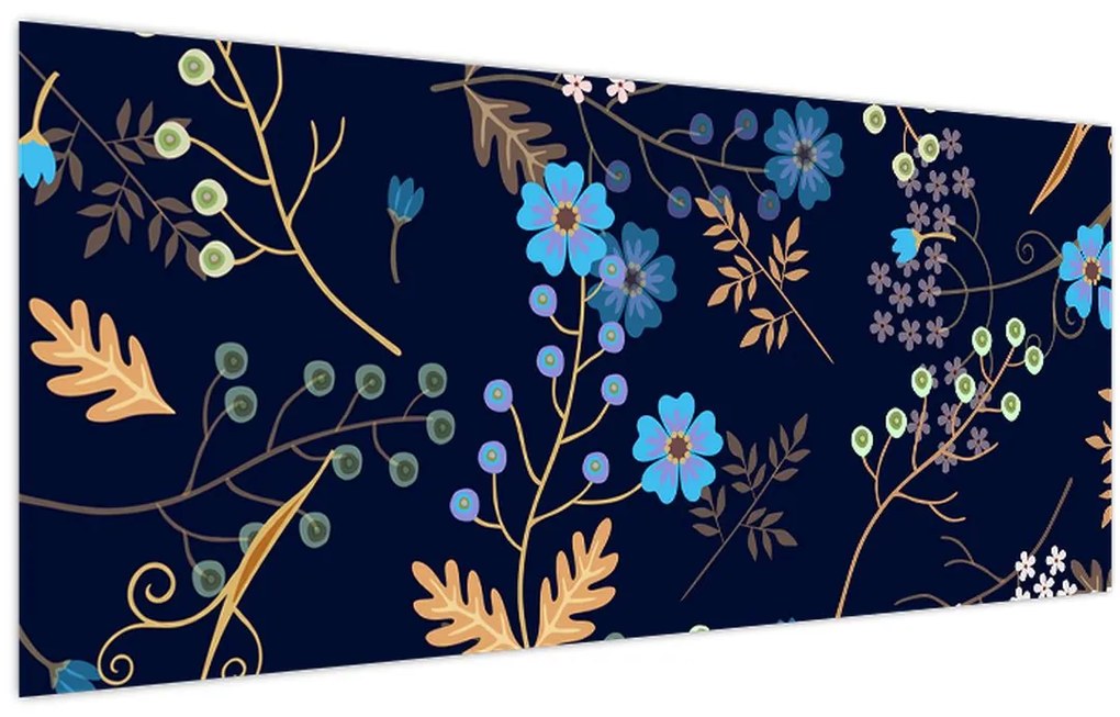 Obraz - Jesenné kvety (120x50 cm)