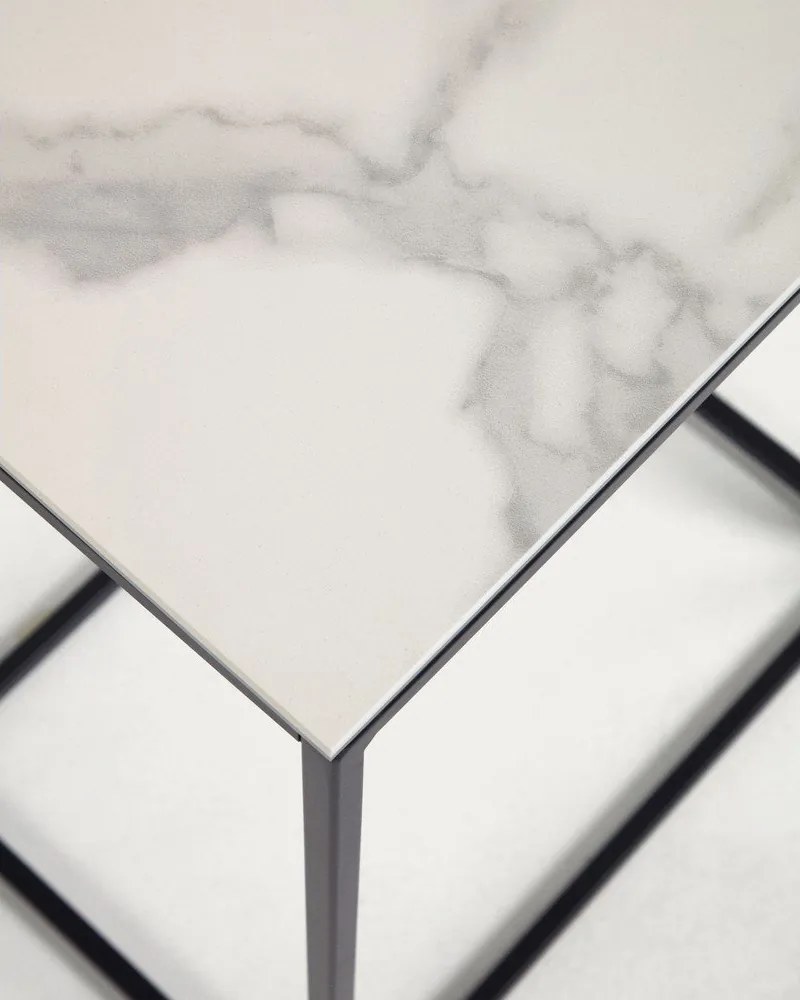 Odkladací stolík s keramickou doskou 30x45 cm Rewena – Kave Home