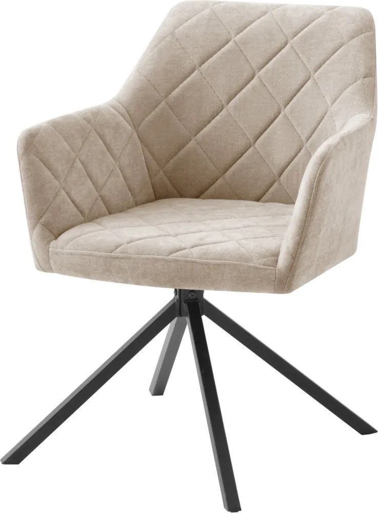 Otočná jedálenská stolička Patti, béžová látka