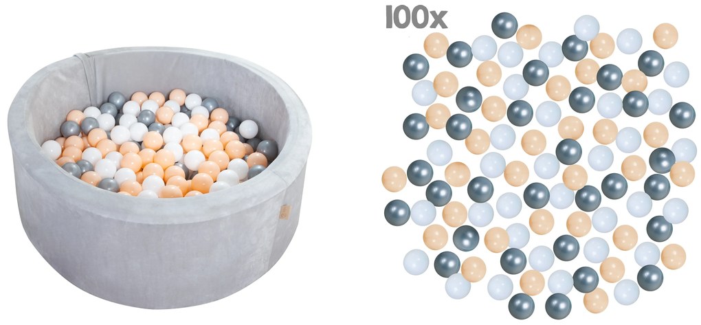 roba Loptičkový bazén, bronzový + Loptičky do bazéna, béžové, 100 kusov (800011643)