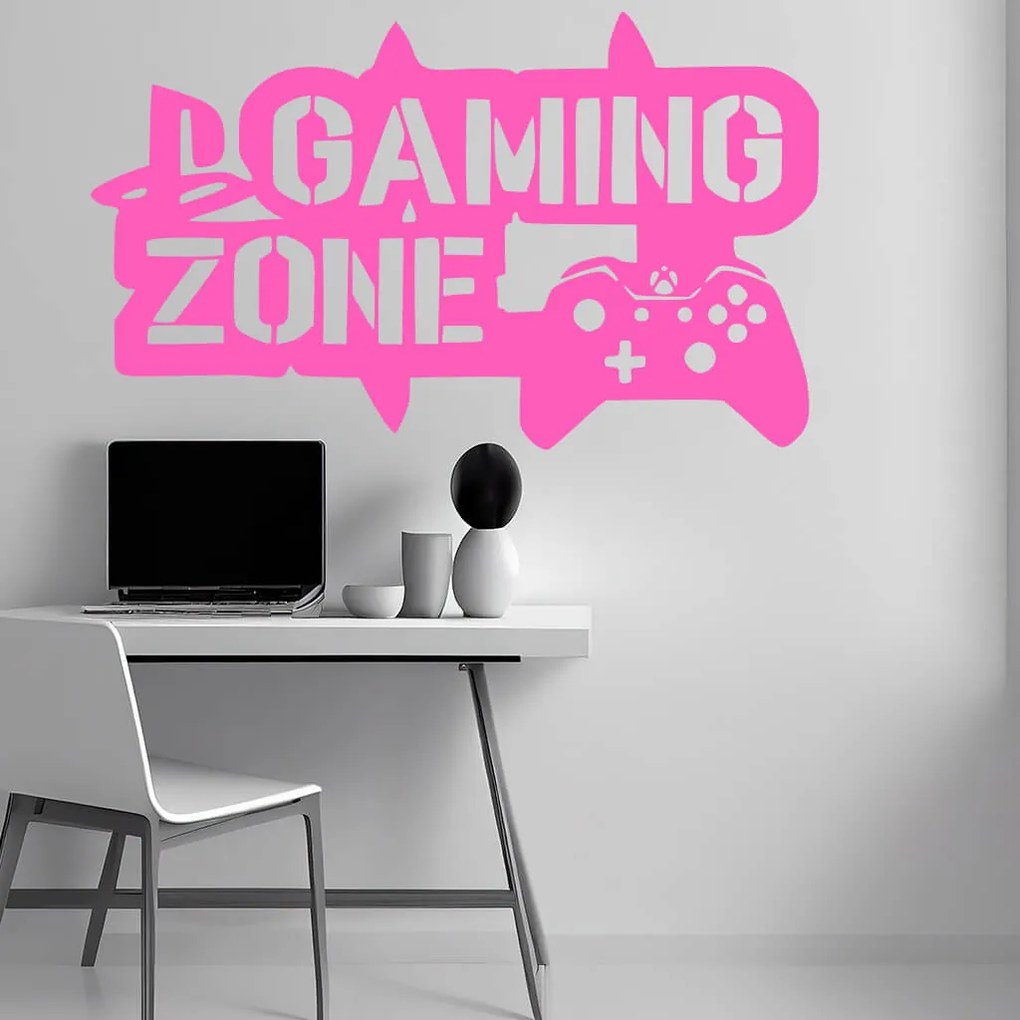 Veselá Stena Samolepka Gaming zone Farba: oranžová, Veľkosť: 40 x 24 cm