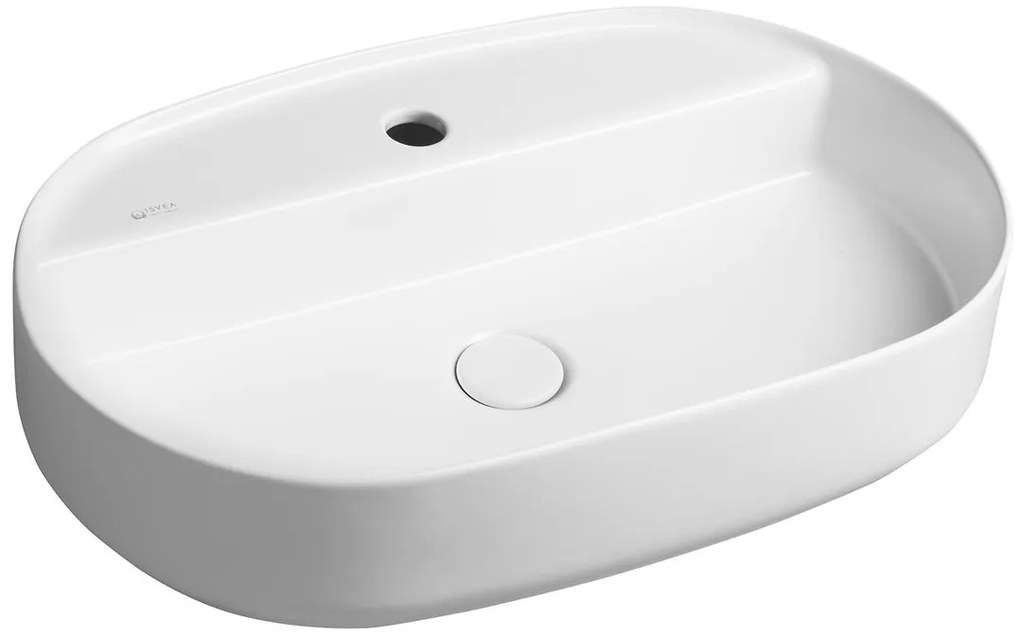 Isvea Isvea, INFINITY OVAL keramické umývadlo na dosku, 60x40 cm, matná biela, 10NF65060-2L