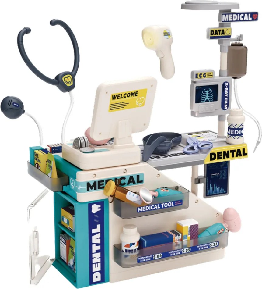 LEAN Toys Dentist Pharmacist set Svetlá Zvuky Príslušenstvo 51 el.