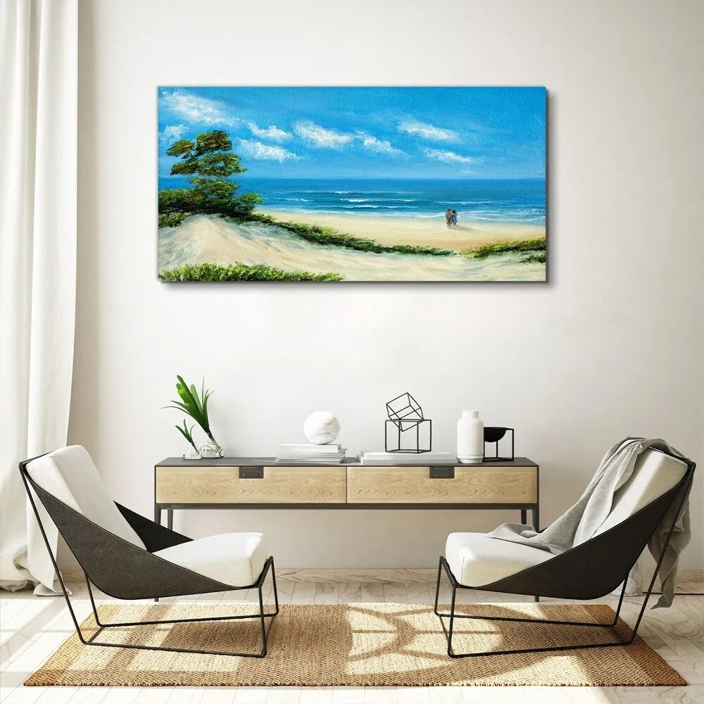 Obraz canvas Pobrežie pár pláže mora