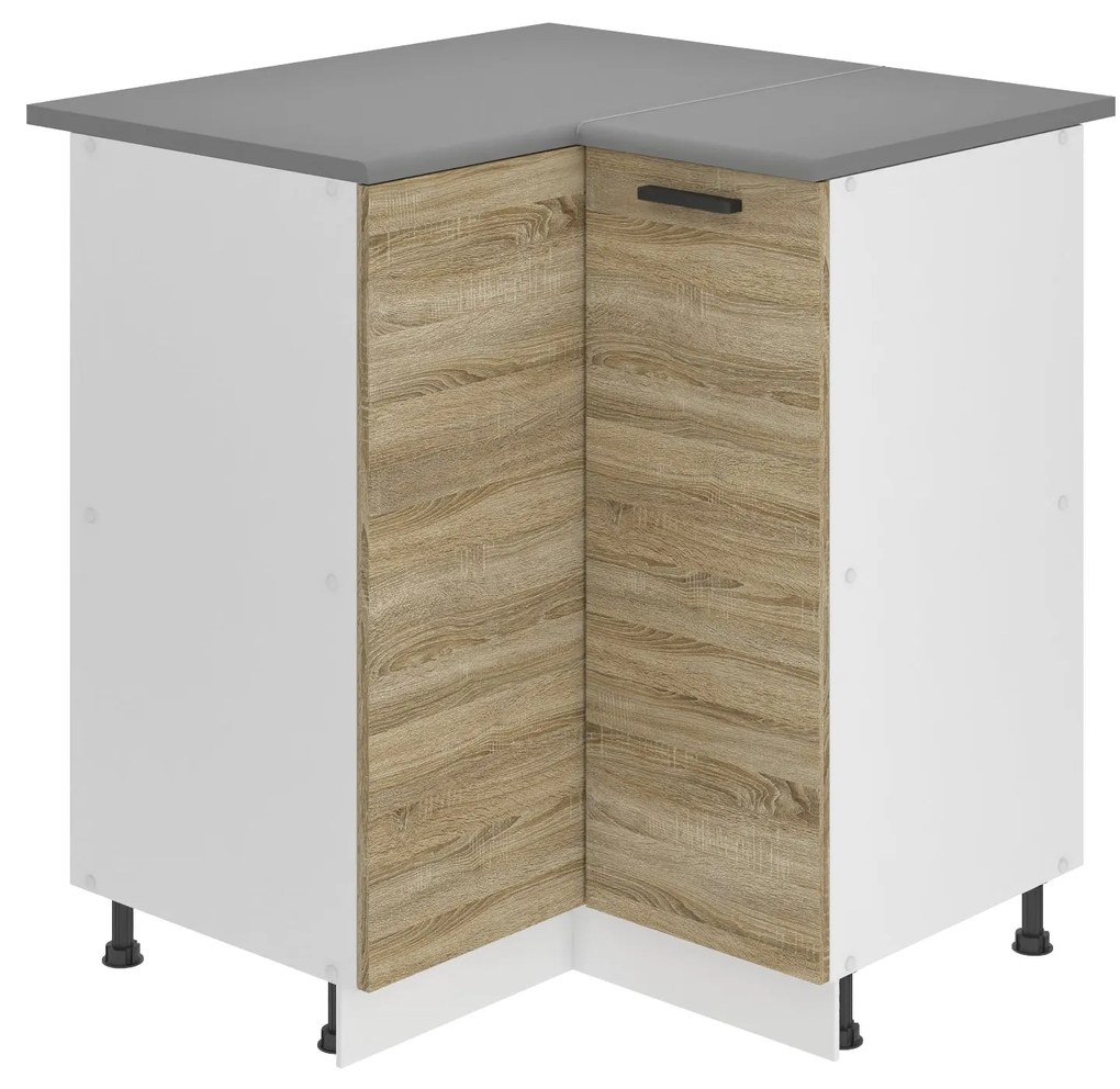 Kuchynská skrinka Belini Premium Full Version spodná rohová 90 cm dub sonoma s pracovnou doskou