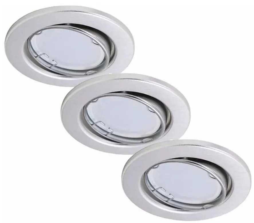 Briloner 7221-039 - SADA 3x LED Kúpeľňové svietidlo 1xGU10/3W/230V strieborná