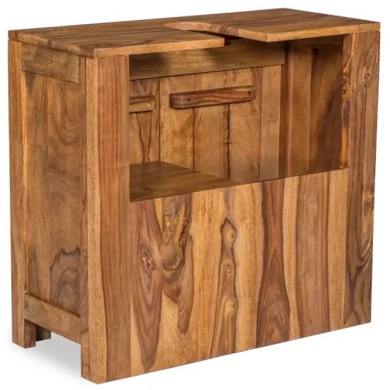 furniture-nabytek.cz - Masívna umývadlová skrinka Leeston z palisandra, lakovaná, hnedá