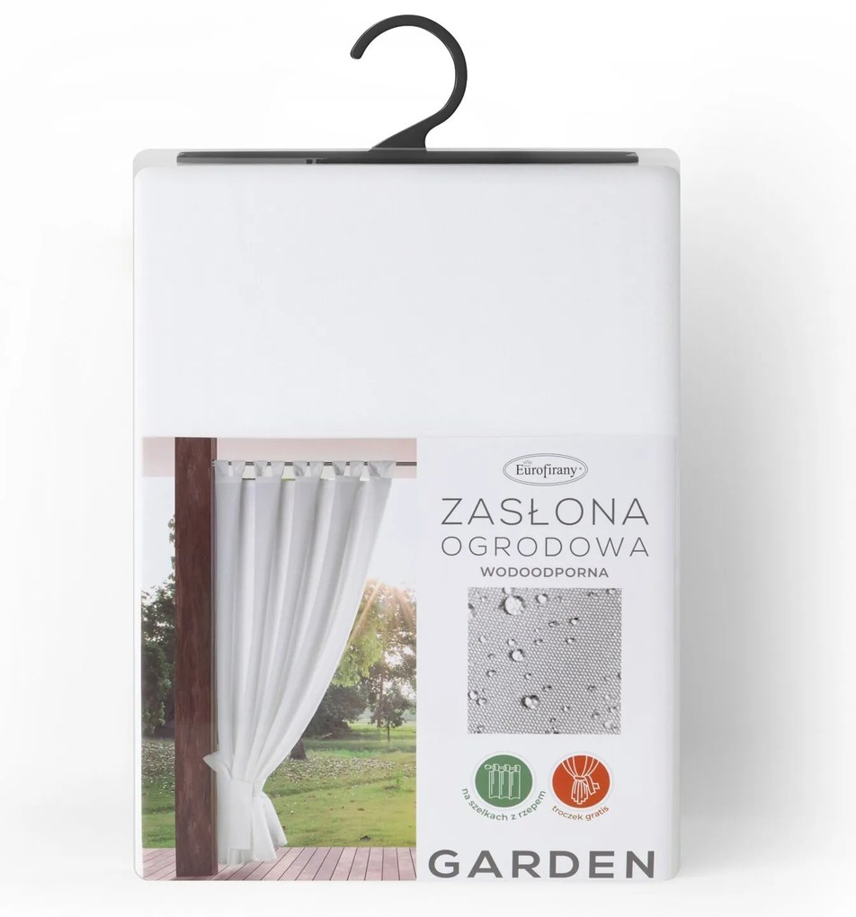 ZÁHRADNÝ VODEODOLNÝ ZÁVES NA PÚTKACH GARDEN 155X240 CM BIELA