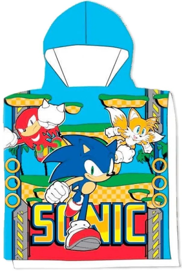 Detské kúpacie pončo - osuška s kapucňou Ježko Sonic