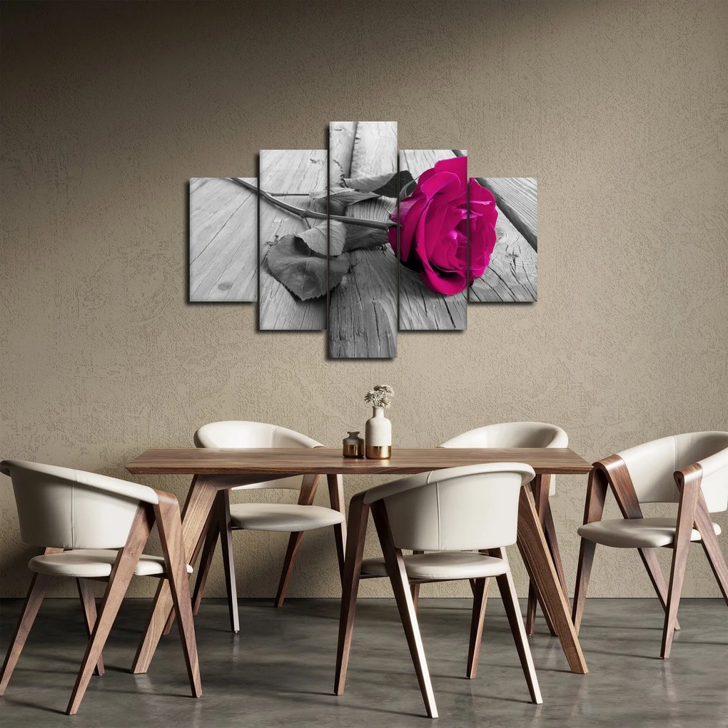 Obraz - Ružová ruža (150x105 cm)