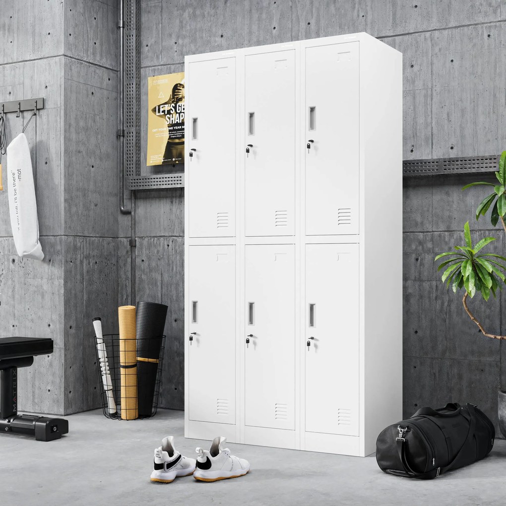 Šatníková skriňa pre zamestnancov biela IGOR 1 Plus 316,5 x 1850 x 450 mm