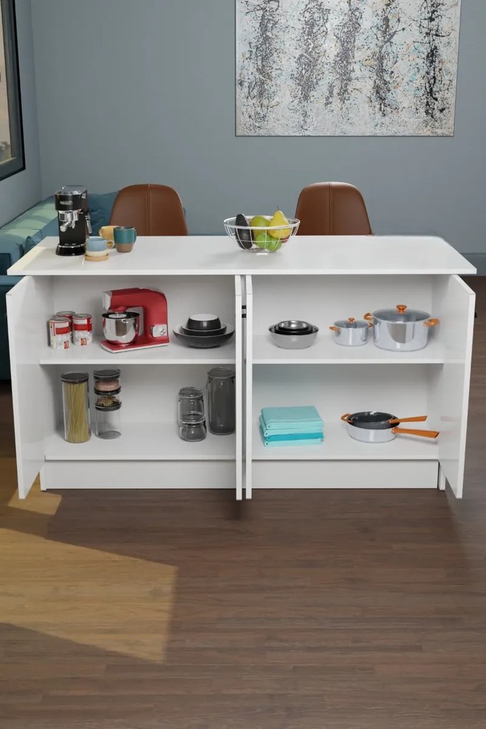 Kuchynský ostrovček VERRI, biela matná