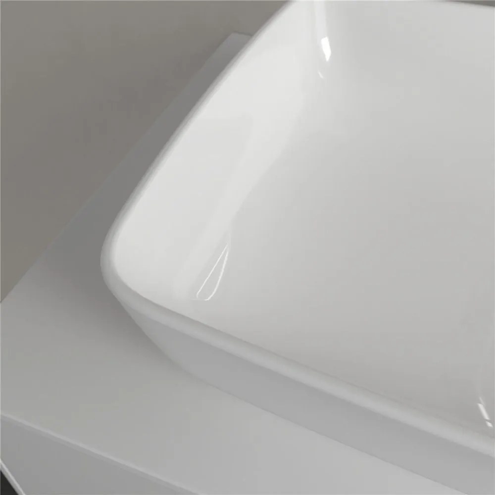 VILLEROY & BOCH Artis obdĺžnikové umývadlo na dosku bez otvoru, bez prepadu, 580 x 380 mm, Stone White, s povrchom CeramicPlus, 417258RW