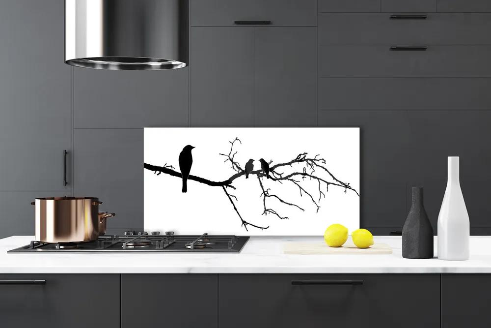 Nástenný panel  Vtáky vetva umenie 120x60 cm