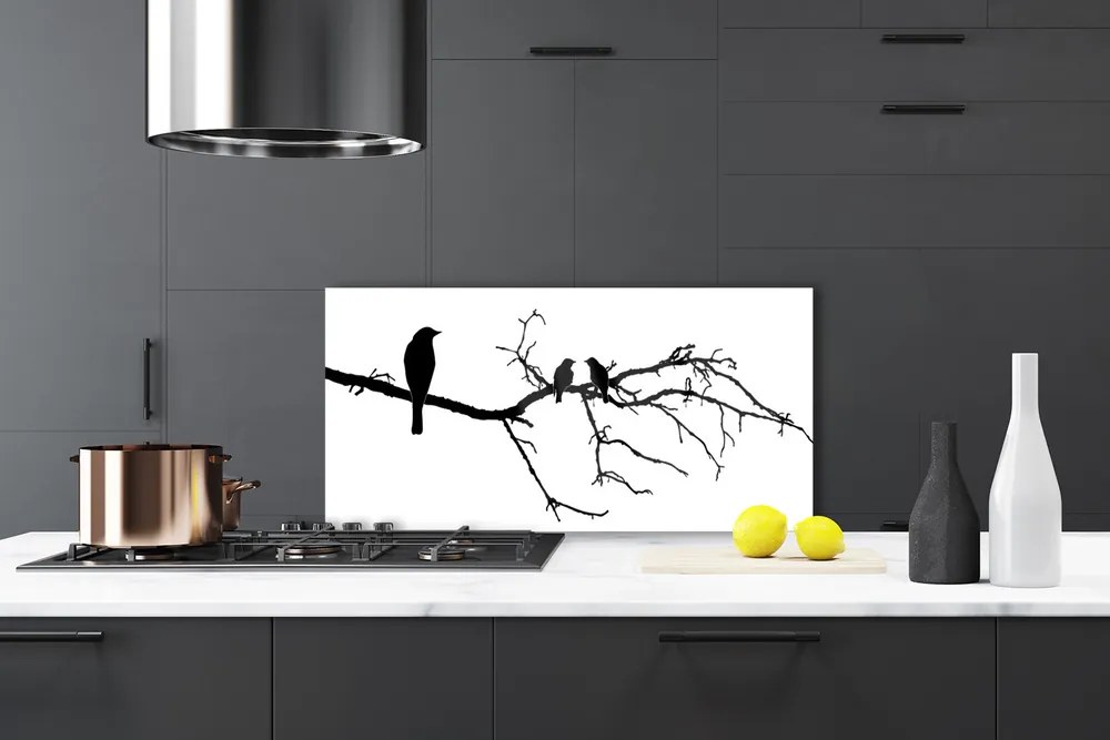 Nástenný panel  Vtáky vetva umenie 140x70 cm