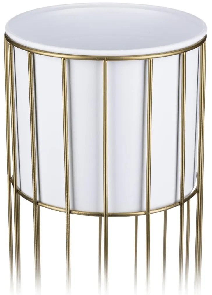 Kvetináč na stojane LOFT II 55 cm zlatý/biely