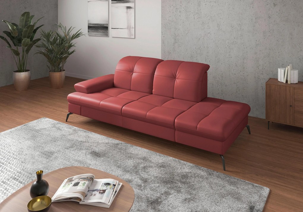 XXXLutz LEŇOŠKA, koža, červená Sit & More - Online Only obývacie izby - 00014401218D